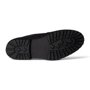 Mocassino double monk in camoscio blu con suola carrarmato