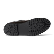 Mocassino slipper in pelle nera sfumata marrone