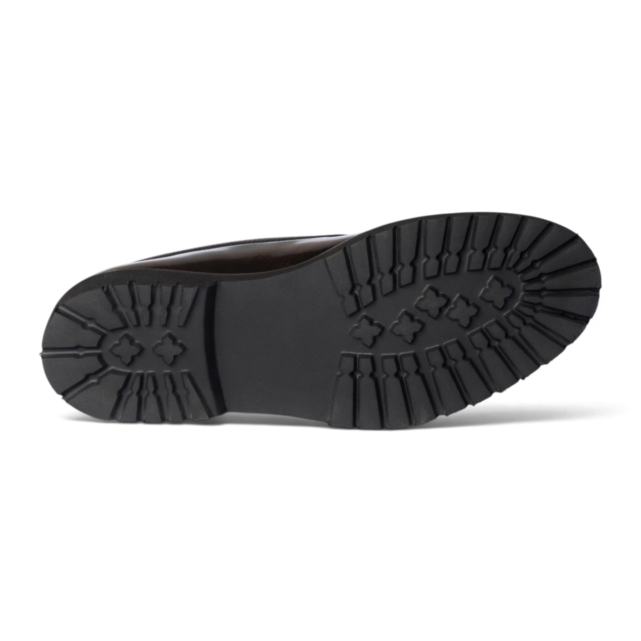 Mocassino slipper in pelle nera sfumata marrone