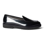 Mocassino slipper in pelle spazzolata nera