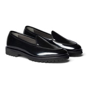Mocassino slipper in pelle spazzolata nera