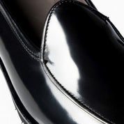 Mocassino slipper in pelle spazzolata nera