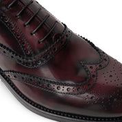Francesina brogue in pelle bordeaux sfumata
