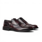 Francesina brogue in pelle bordeaux sfumata