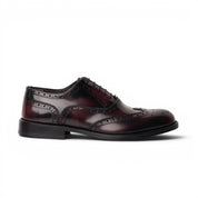 Francesina brogue in pelle bordeaux sfumata