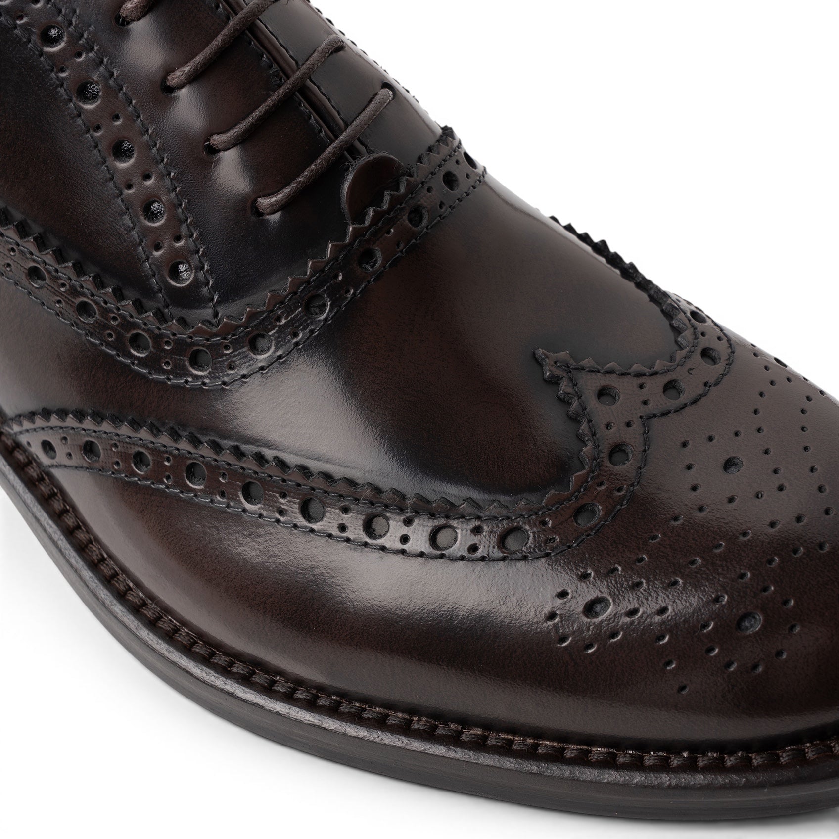 Francesina brogue in pelle testa di moro