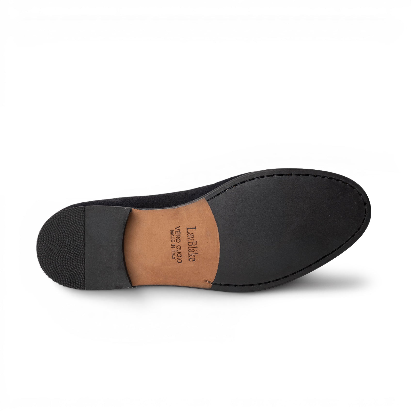 Mocassino monk in camoscio blu navy