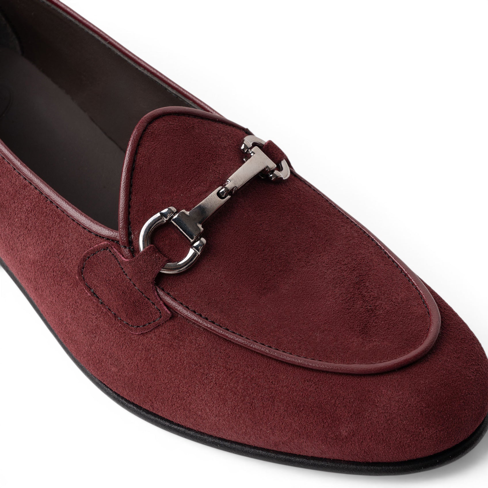 Mocassino morsetto in camoscio bordeaux