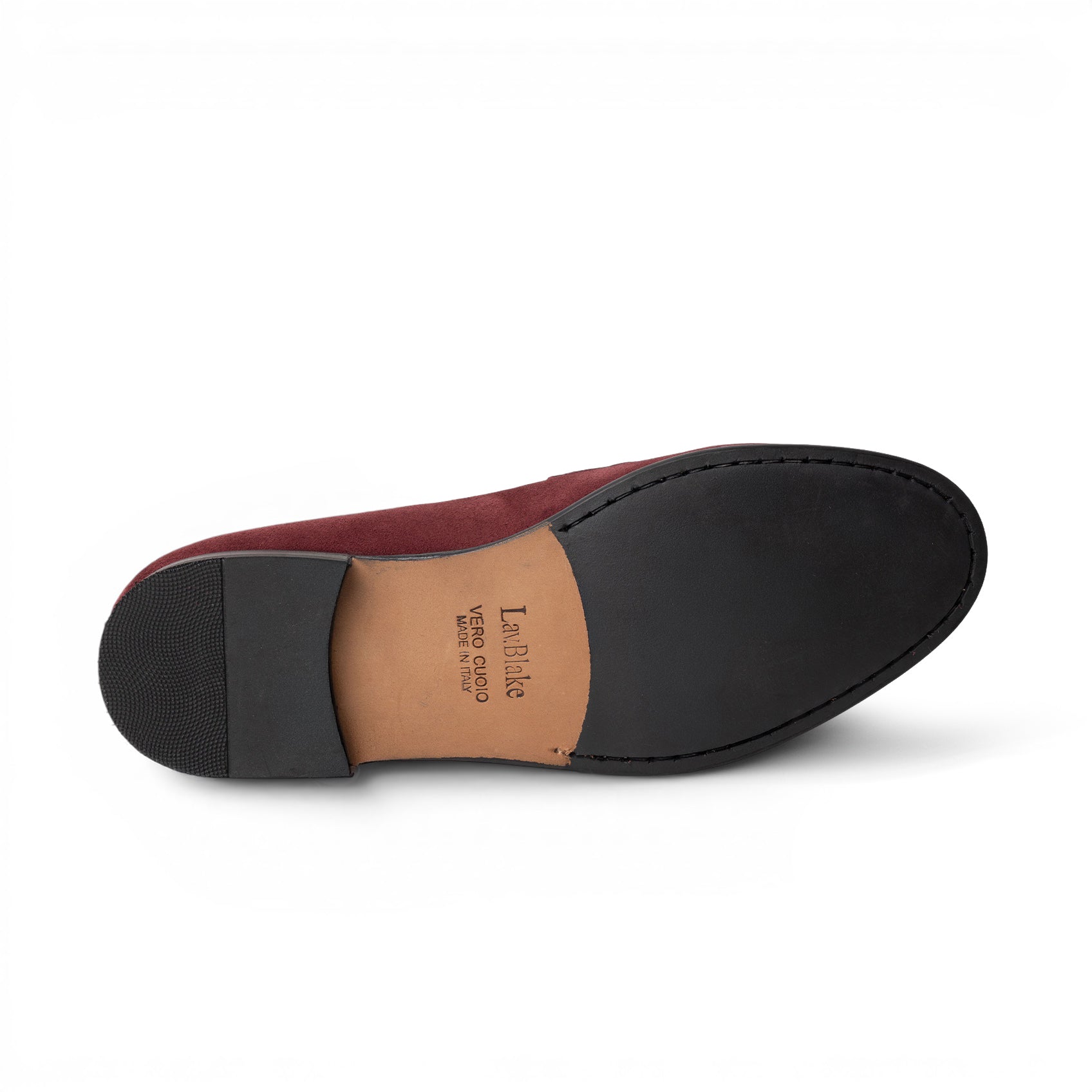 Mocassino morsetto in camoscio bordeaux
