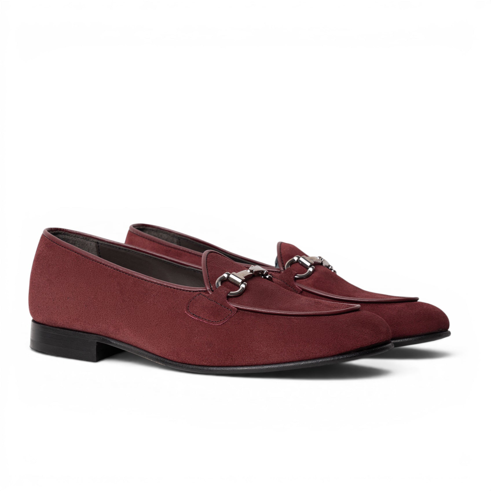 Mocassino morsetto in camoscio bordeaux