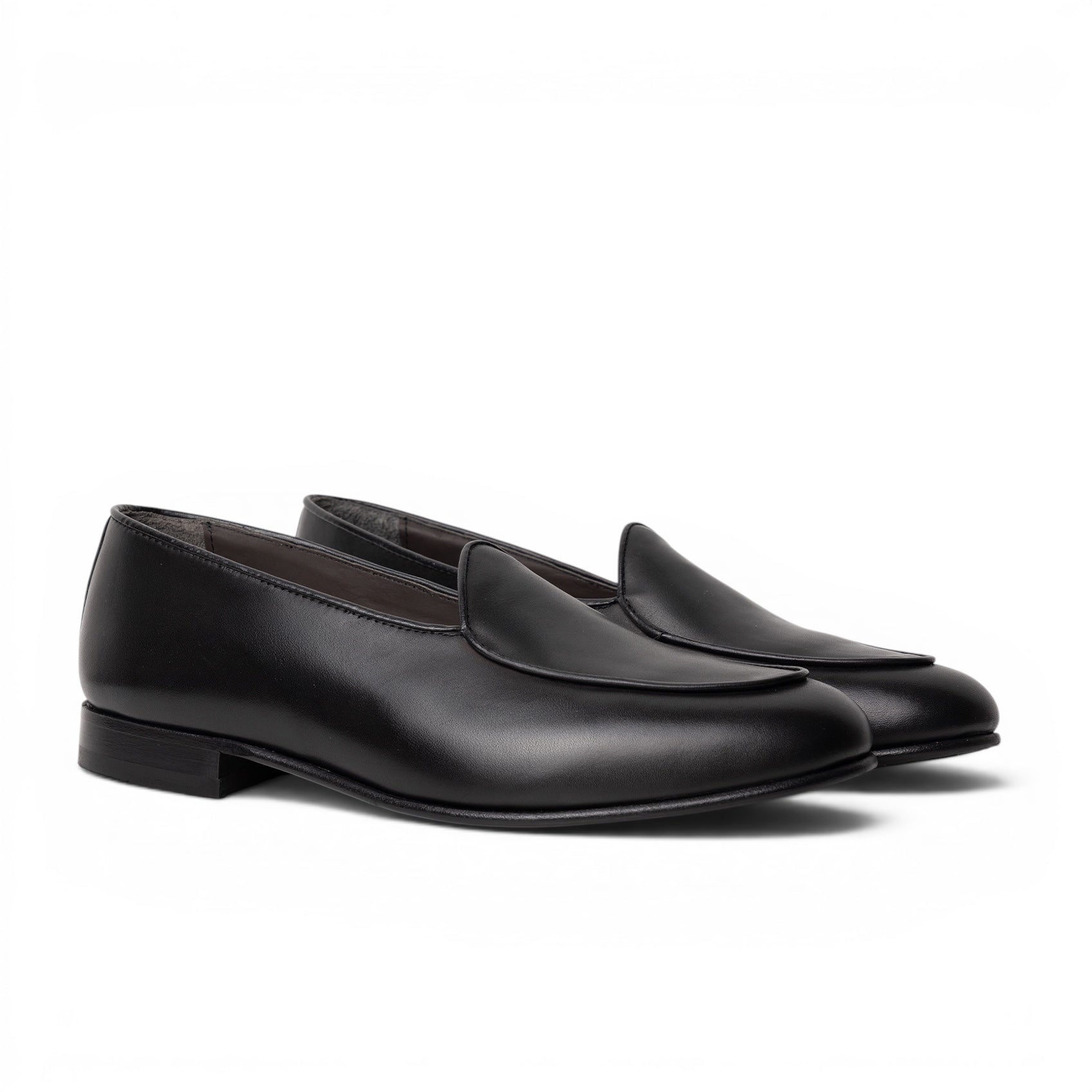 Mocassino slipper in pelle nera