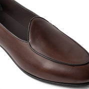 Mocassino slipper in pelle testa di moro