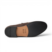Mocassino penny loafer in camoscio testa di moro