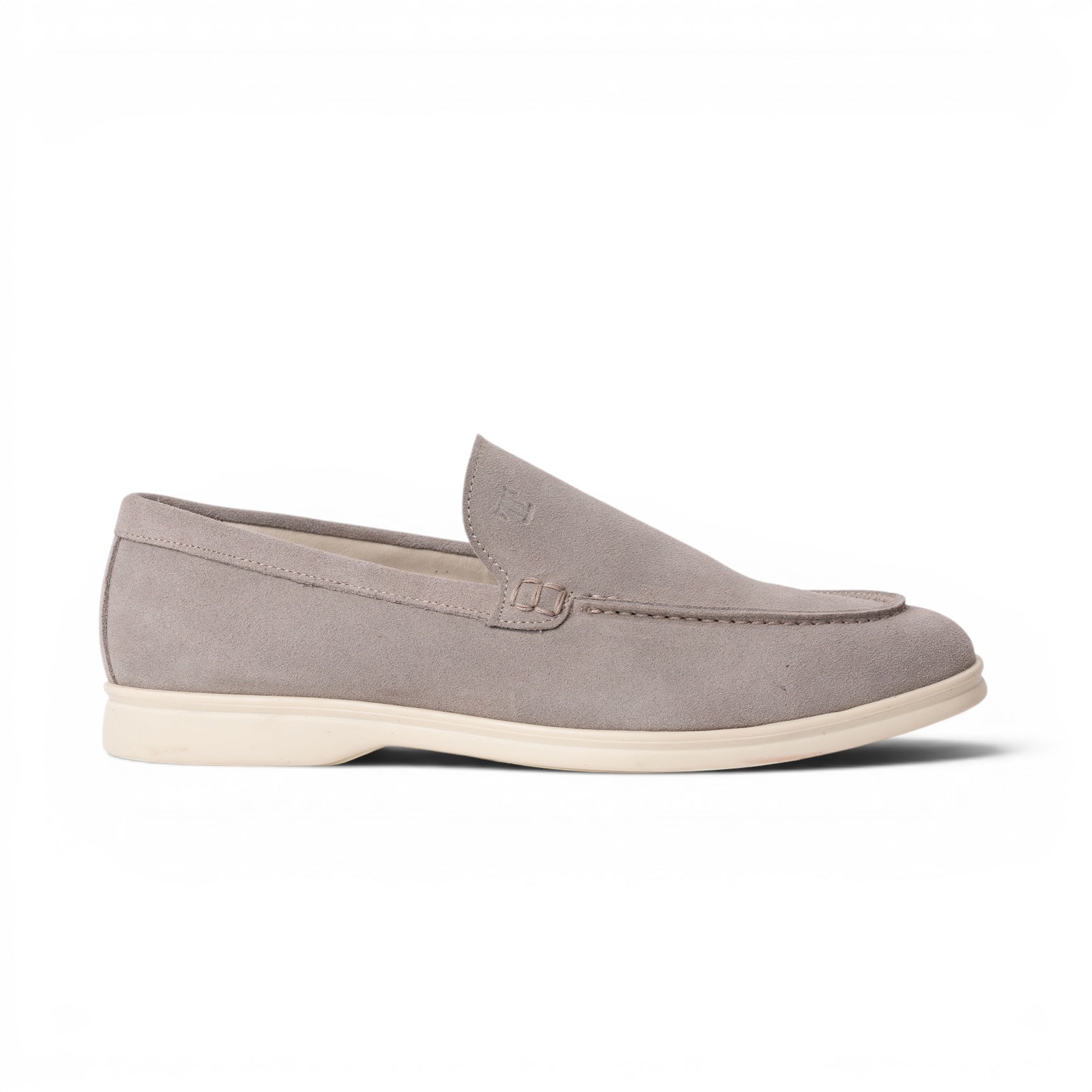 Mocassino slip-on in camoscio grigio chiaro