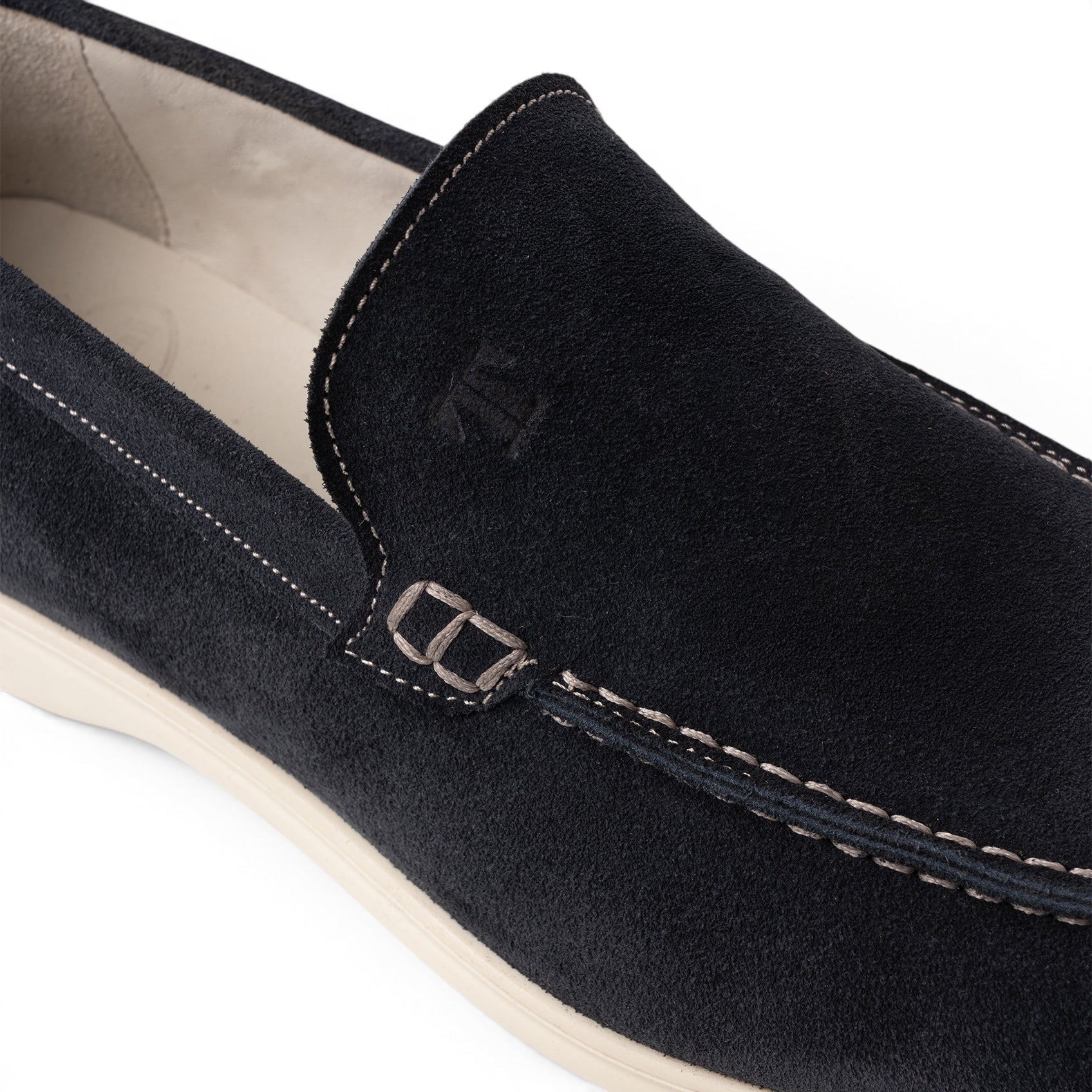 Mocassino slip-on in camoscio blu navy