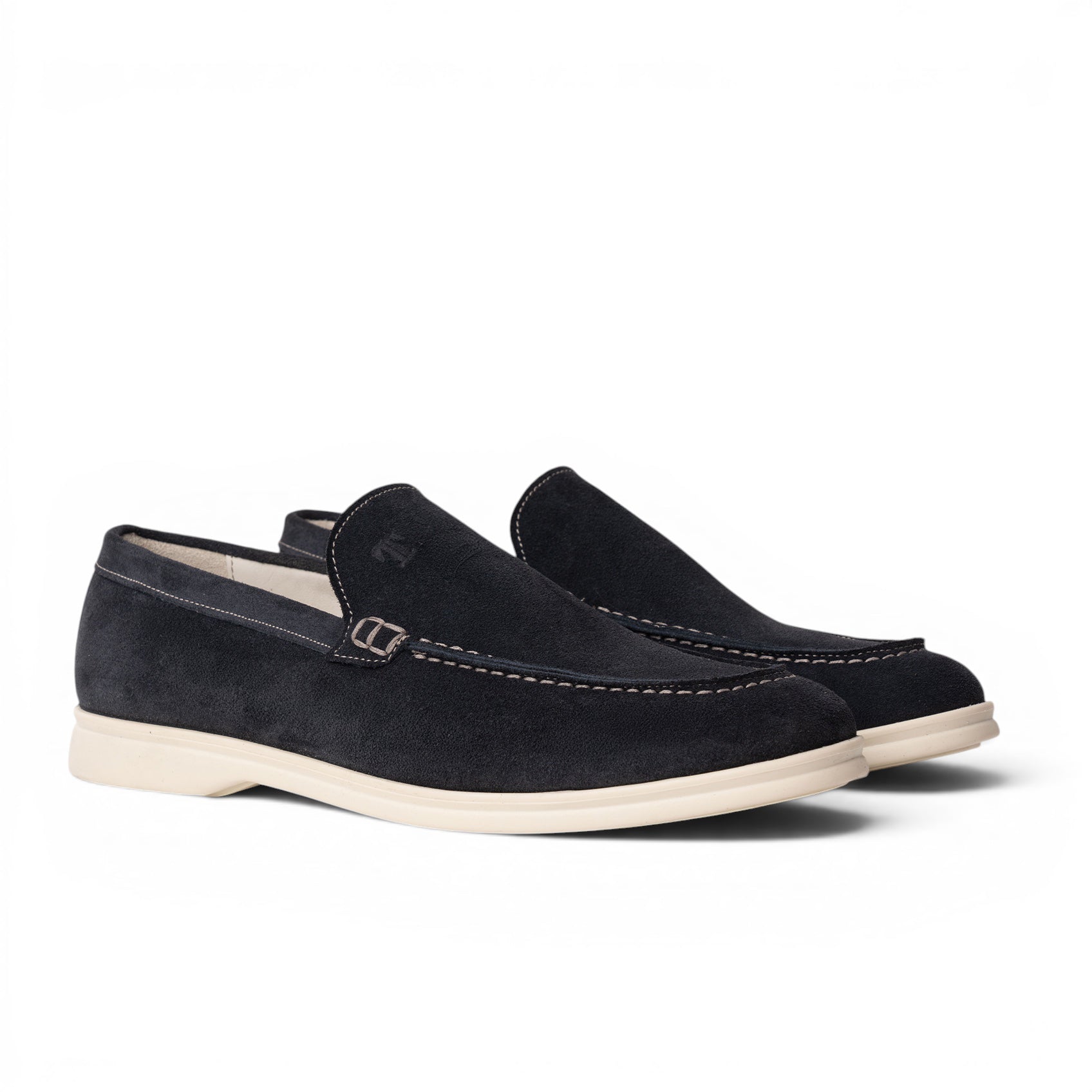 Mocassino slip-on in camoscio blu navy