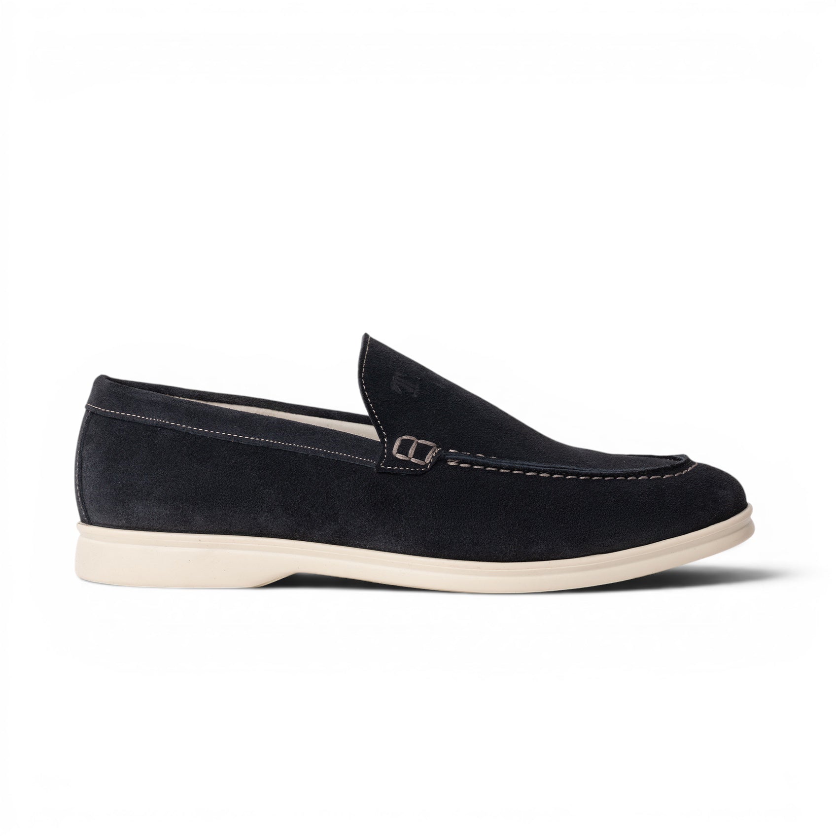 Mocassino slip-on in camoscio blu navy