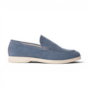 Mocassino slip-on in camoscio azzurro polvere