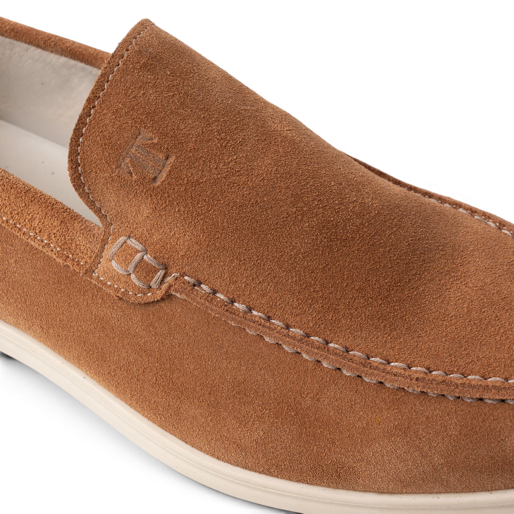 Mocassino slip-on in camoscio cuoio