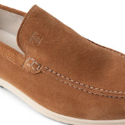 Mocassino slip-on in camoscio cuoio