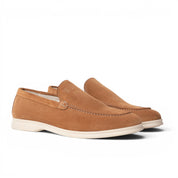 Mocassino slip-on in camoscio cuoio
