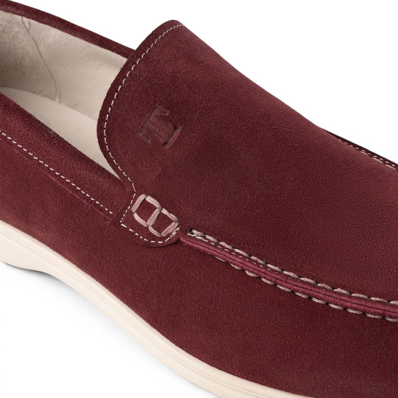 Mocassino slip-on in camoscio bordeaux