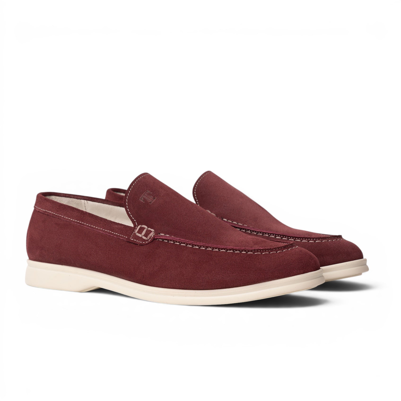 Mocassino slip-on in camoscio bordeaux