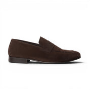 Mocassino penny loafer in camoscio testa di moro