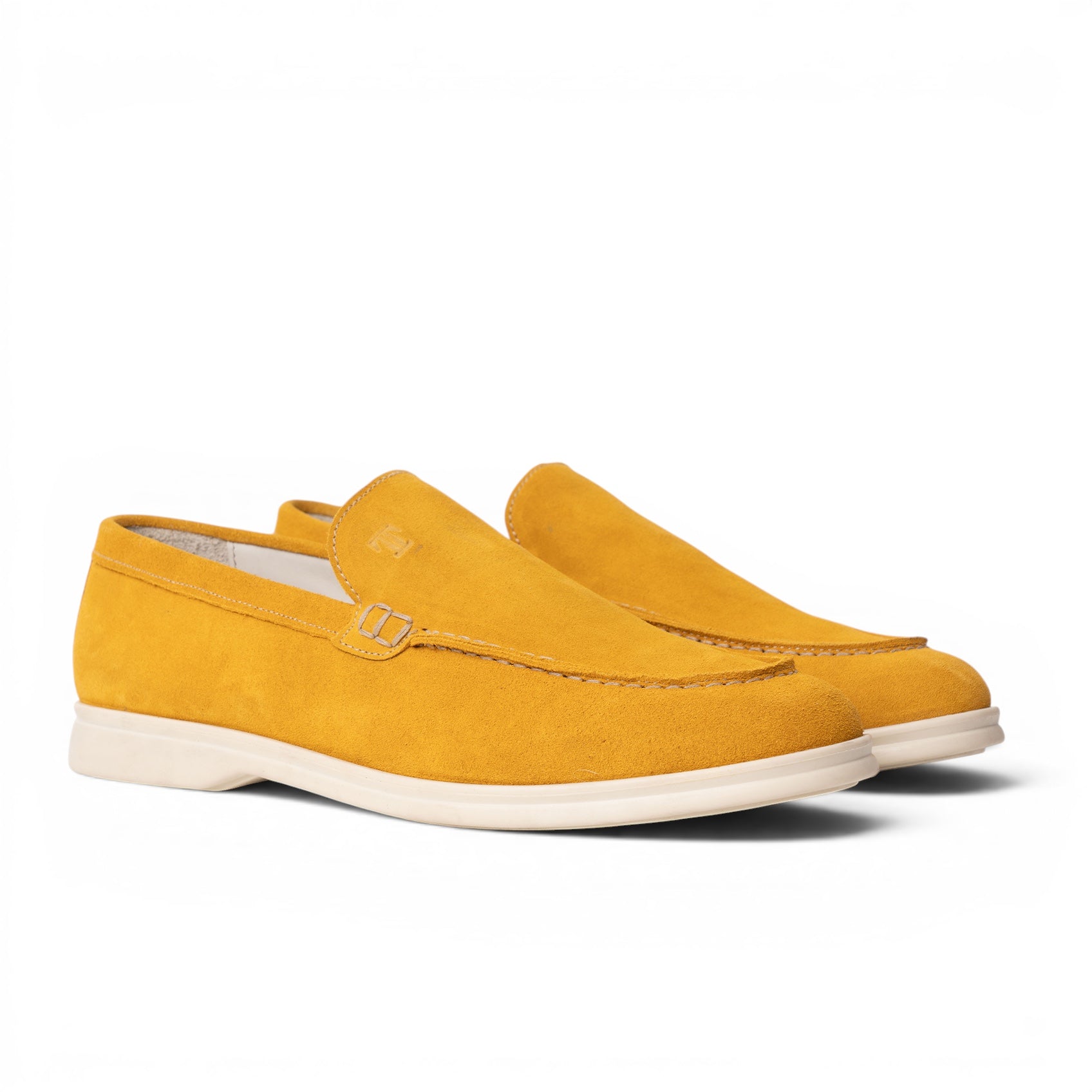 Mocassino slip-on in camoscio giallo senape