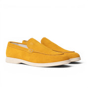 Mocassino slip-on in camoscio giallo senape