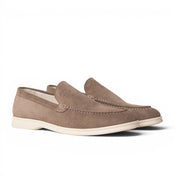 Mocassino slip-on in camoscio tortora