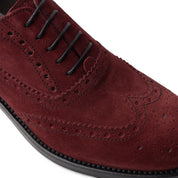 Francesina brogue in camoscio bordeaux