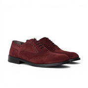 Francesina brogue in camoscio bordeaux