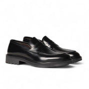 Mocassino in pelle nera con bendina
