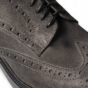 Derby brogue in suede grigio