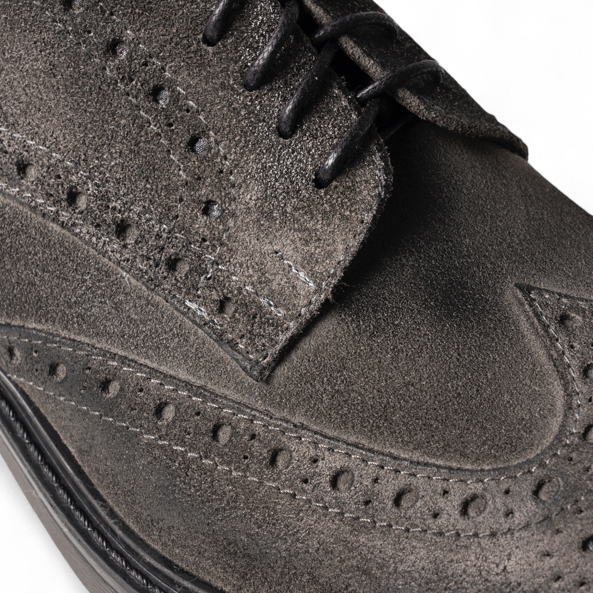 Derby brogue in suede grigio
